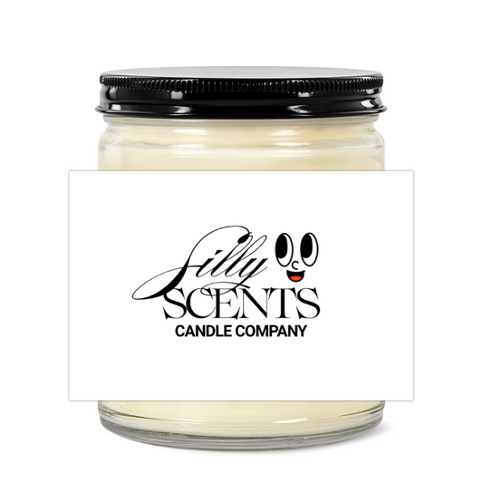 4oz Clear Jar Candle | 2.25"x1.5" White Label | Black Lid